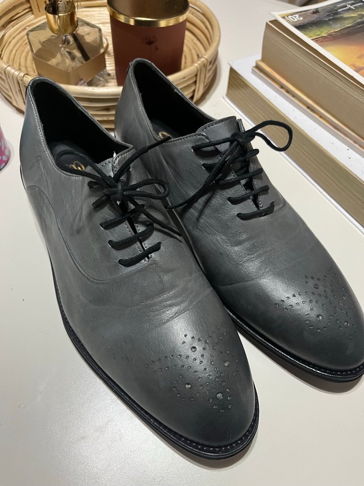 SİLVİO MASSİMO GRİ DERİ KLASİK ERKEK AYAKKABI 43 NUMARA - Görsel 2