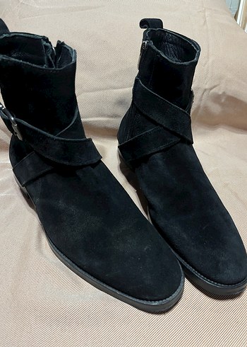 MASSİMO SİYAH SÜET DERİ TOKALI BOT 41 NUMARA - Görsel 3