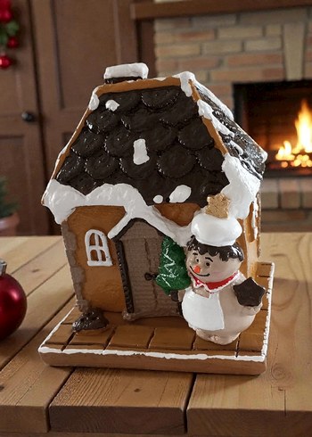 Kahverengi Ev ve Figürlü tütsülük ev - Görsel 3