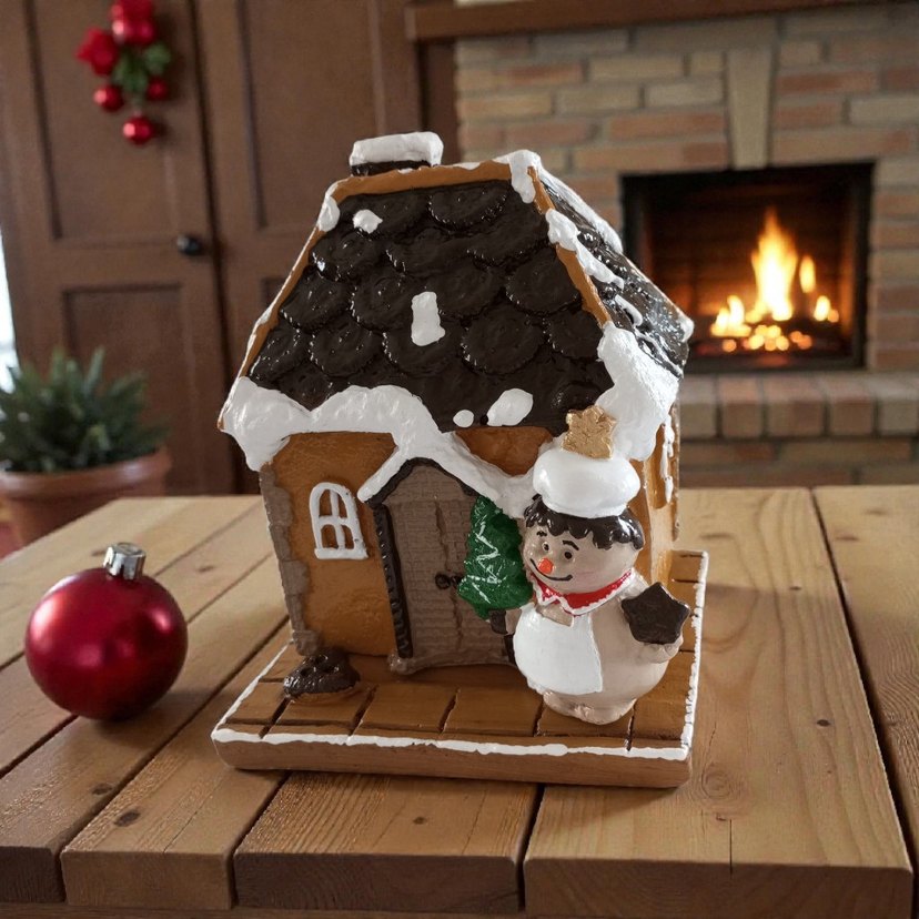 Kahverengi Ev ve Figürlü tütsülük ev - Görsel 3