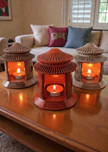 Bej Renkli Dekoratif Mumluk - Görsel 6