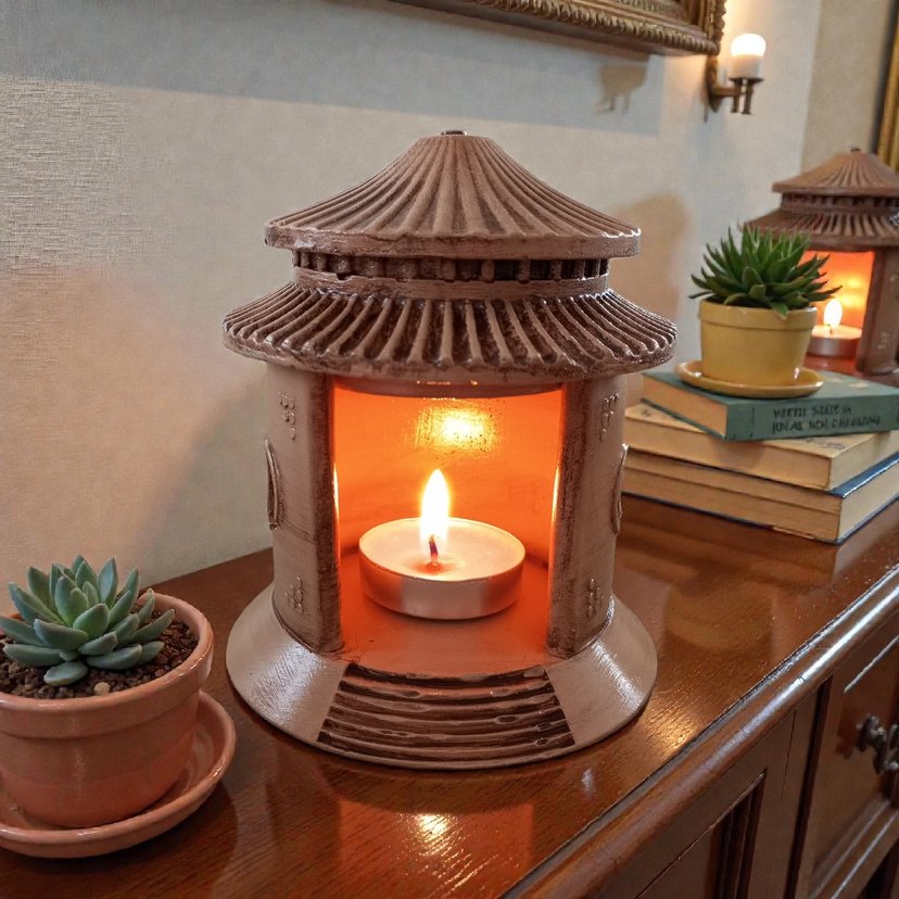 Bej Renkli Dekoratif Mumluk - Görsel 3