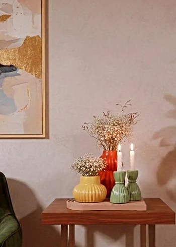 Pastel Renkli Mum ve Mumluk Seti - Görsel 2