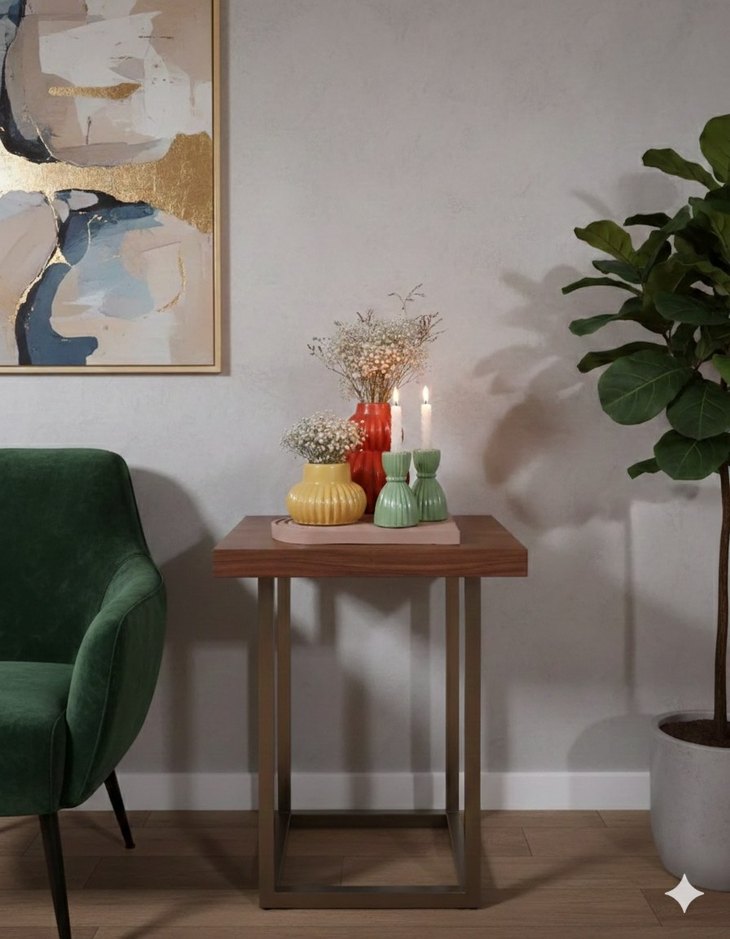 Pastel Renkli Mum ve Mumluk Seti - Görsel 3