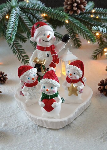 Beyaz Noel Karakterleri Biblo Seti - Görsel 4