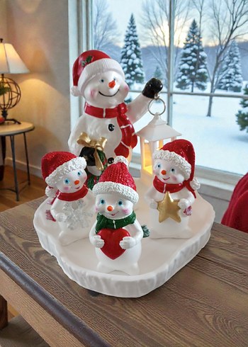 Beyaz Noel Karakterleri Biblo Seti - Görsel 2