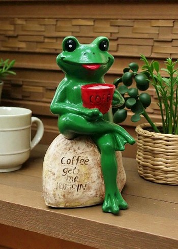 Renkli Kurbağa Kahve Figürü - Görsel 3