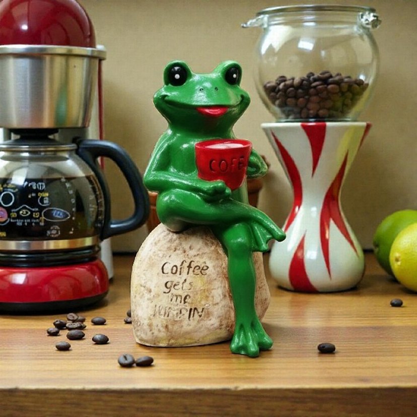 Renkli Kurbağa Kahve Figürü - Görsel 2
