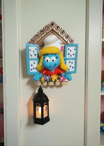 Mavi Şirin Figürlü Duvar Lambası - Görsel 4