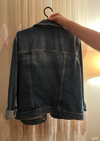 Yıldız Detaylı Kadın Mavi Denim Ceket - Görsel 2
