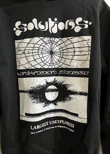 Siyah Kapüşonlu Unisex Sweatshirt - Görsel 3