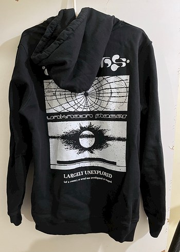Siyah Kapüşonlu Unisex Sweatshirt - Görsel 2