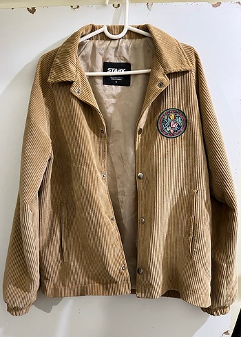 Bej Kadife Nakışlı Bohem Ceket - Görsel 4