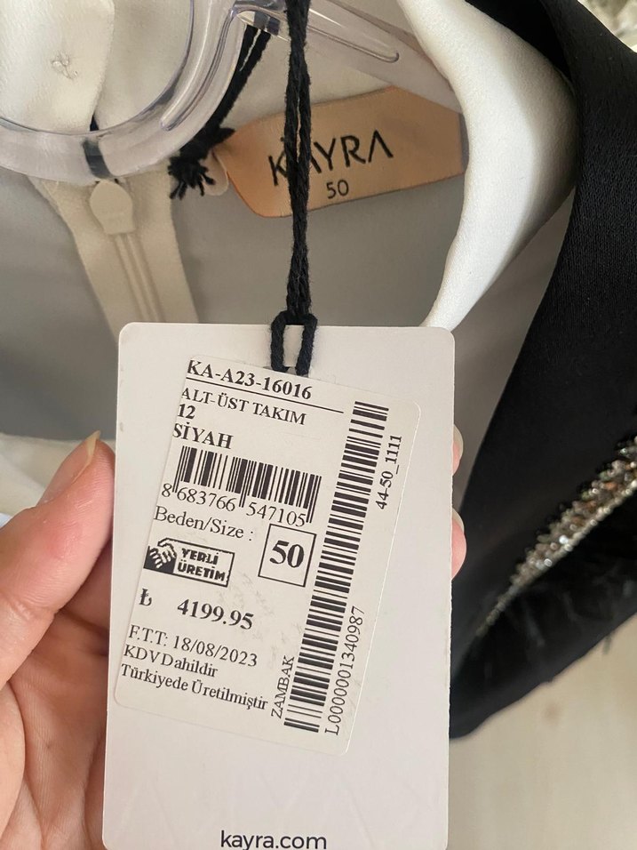 KAYRA Siyah İşlemeli Kadın gömlek ceket abiye takim - Görsel 2