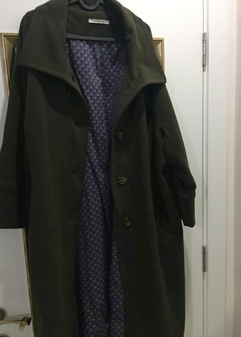 GALAXI marka siyah Uzun Oversize Balıkçı Yaka Kadın Kaban - Görsel 2