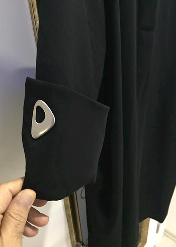 ARMINE marka Siyah Düğmeli Uzun Kollu parduse - Görsel 2