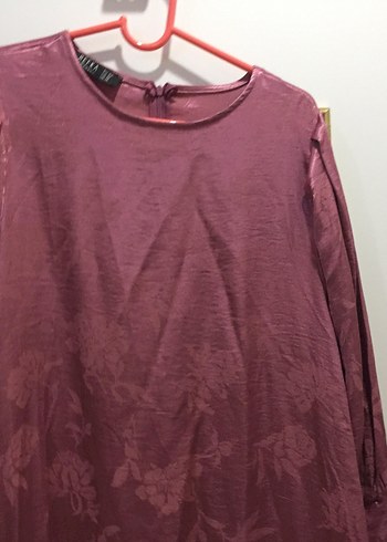 Bordo Saten Kadın Uzun Elbise abiyeolarakta giyilebilir - Görsel 2