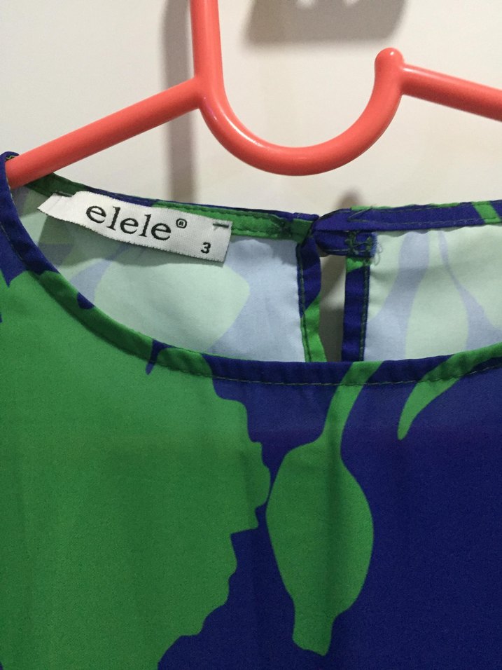 Mavi Bohem Bağlama Desenli elbise - Görsel 3