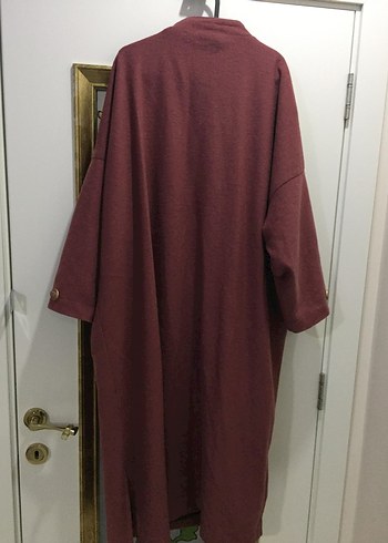 Bordo Uzun Kollu yarasa kol keçe manto - Görsel 2