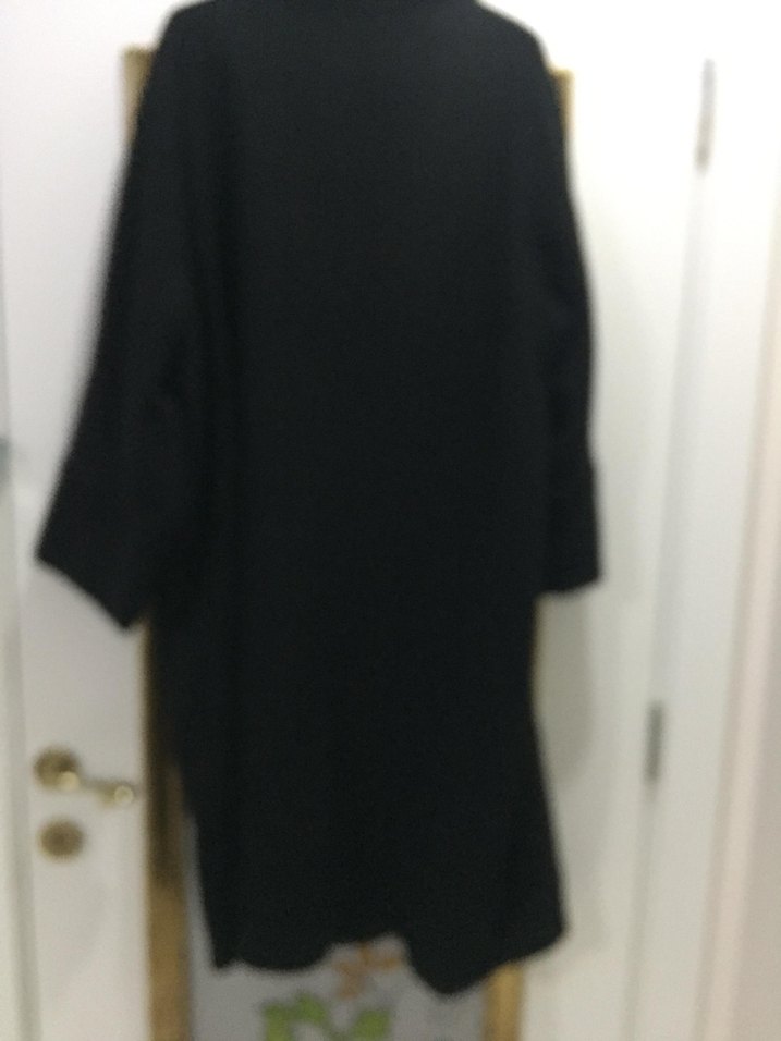 GALAXI marka Düğmeli Siyah Uzun Kadın Kaban - Görsel 2