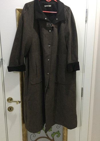 Kahverengi Uzun Süet Kadın Kaban - Görsel 3