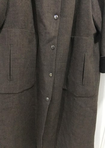 Kahverengi Uzun Süet Kadın Kaban - Görsel 2