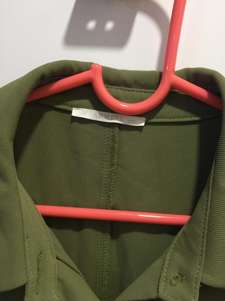 ARMINE markaKadın Haki Düğmeli Uzun parduse - Görsel 5