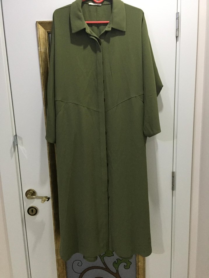 ARMINE markaKadın Haki Düğmeli Uzun parduse - Görsel 3