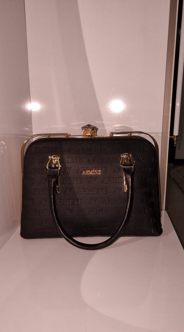 Armine Siyah Deri Kadın Çanta - Görsel 5