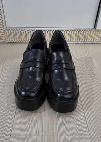 Kadın Siyah Platform Topuklu Loafer - Görsel 6