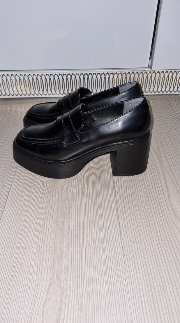 Kadın Siyah Platform Topuklu Loafer - Görsel 3