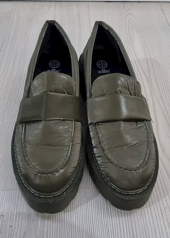 Kadın Pliseli HAKİ Blok Topuklu Loafer ELLE - Görsel 8