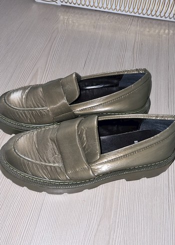 Kadın Pliseli HAKİ Blok Topuklu Loafer ELLE - Görsel 6