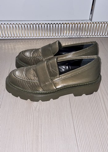 Kadın Pliseli HAKİ Blok Topuklu Loafer ELLE - Görsel 4