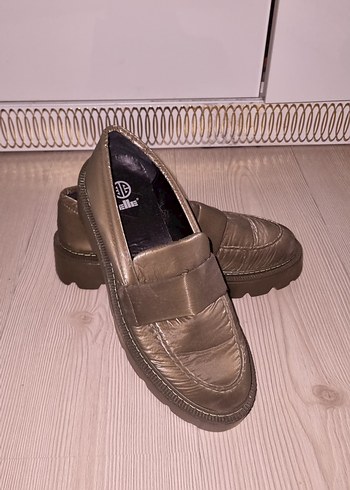 Kadın Pliseli HAKİ Blok Topuklu Loafer ELLE - Görsel 9