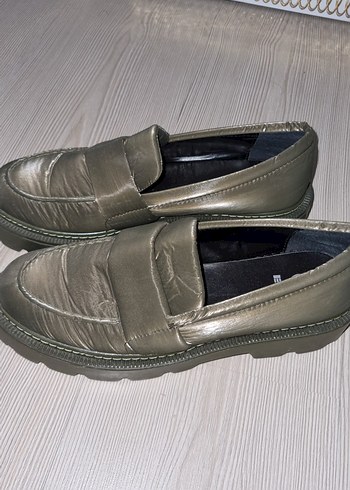 Kadın Pliseli HAKİ Blok Topuklu Loafer ELLE - Görsel 5