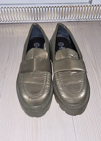 Kadın Pliseli HAKİ Blok Topuklu Loafer ELLE - Görsel 2