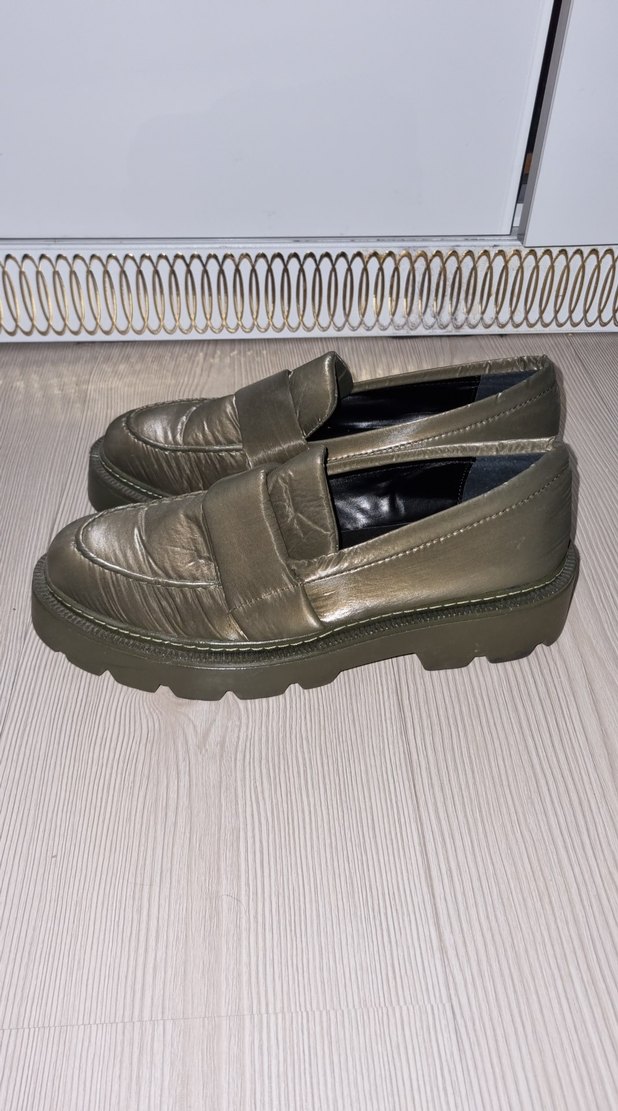 Kadın Pliseli HAKİ Blok Topuklu Loafer ELLE - Görsel 4