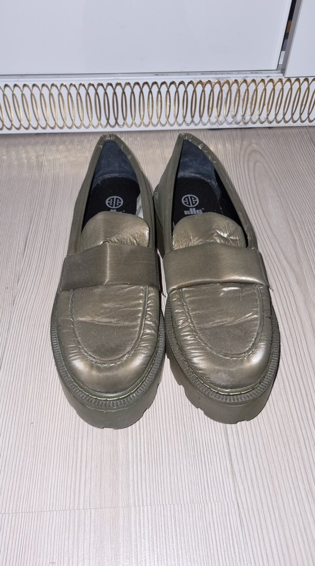 Kadın Pliseli HAKİ Blok Topuklu Loafer ELLE - Görsel 2