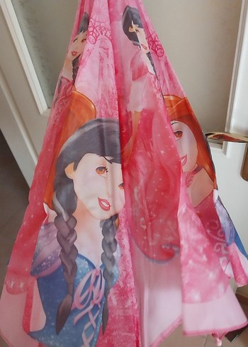 Pembe Fiyonk Detaylı Bohem Çocuk Şemsiye - Görsel 3