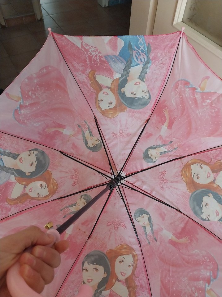 Pembe Fiyonk Detaylı Bohem Çocuk Şemsiye - Görsel 4