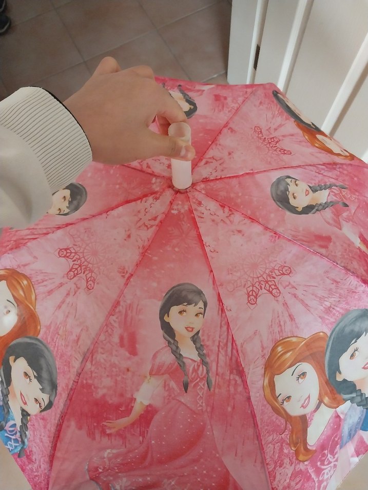 Pembe Fiyonk Detaylı Bohem Çocuk Şemsiye - Görsel 5