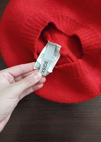 Kadın Kırmızı Örgü Yün Bere - Görsel 3