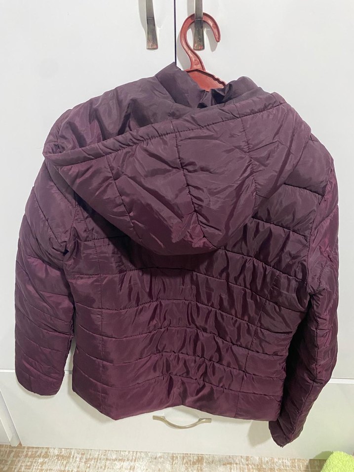 Bordo Fermuarlı Kadın Kışlık Mont - Görsel 2