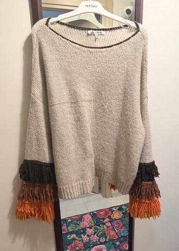 Püsküllü Bohem Kadın Kazak - Görsel 3