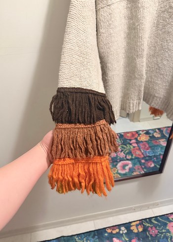 Püsküllü Bohem Kadın Kazak - Görsel 2