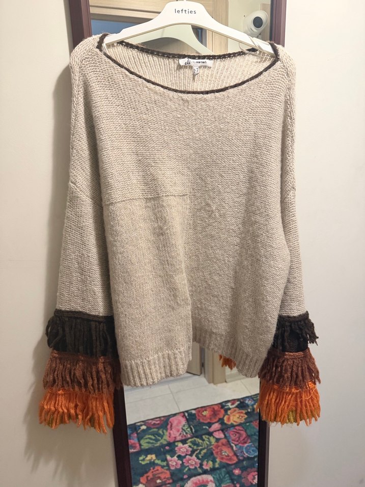 Püsküllü Bohem Kadın Kazak - Görsel 3