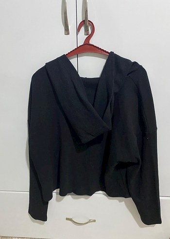 Siyah  Uzun Kollu Salaş Kadın Hırka - Görsel 2