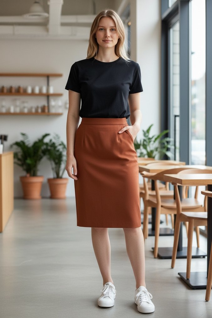 Kahverengi Midi Etek - Görsel 4