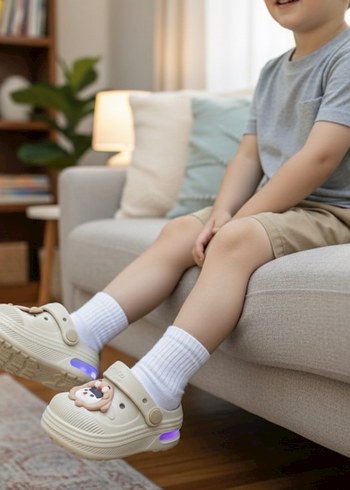 Bej ışıklı Erkek Çocuk Terlik - Görsel 2